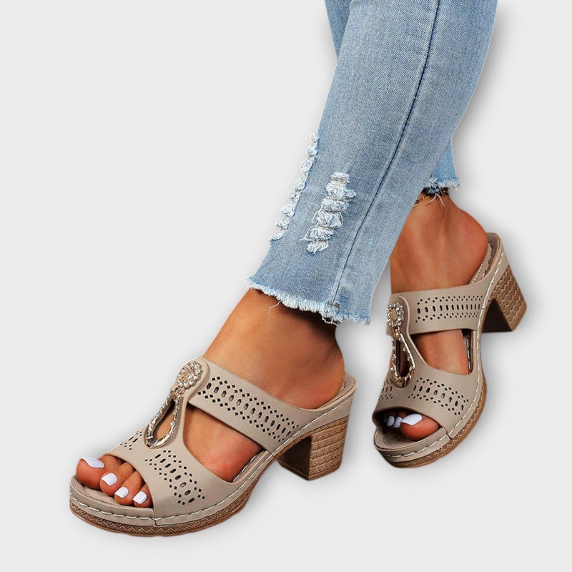 Gudrun - Stilige Sorte Sandaler
