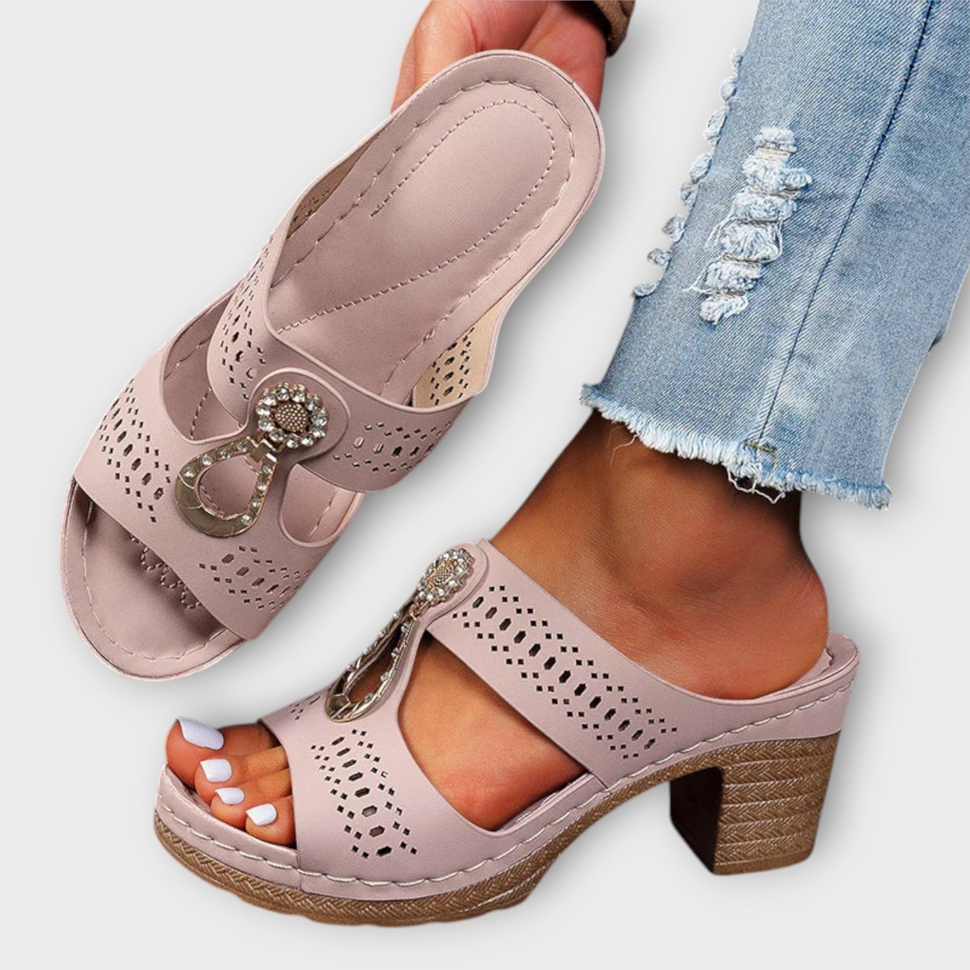 Gudrun - Stilige Sorte Sandaler