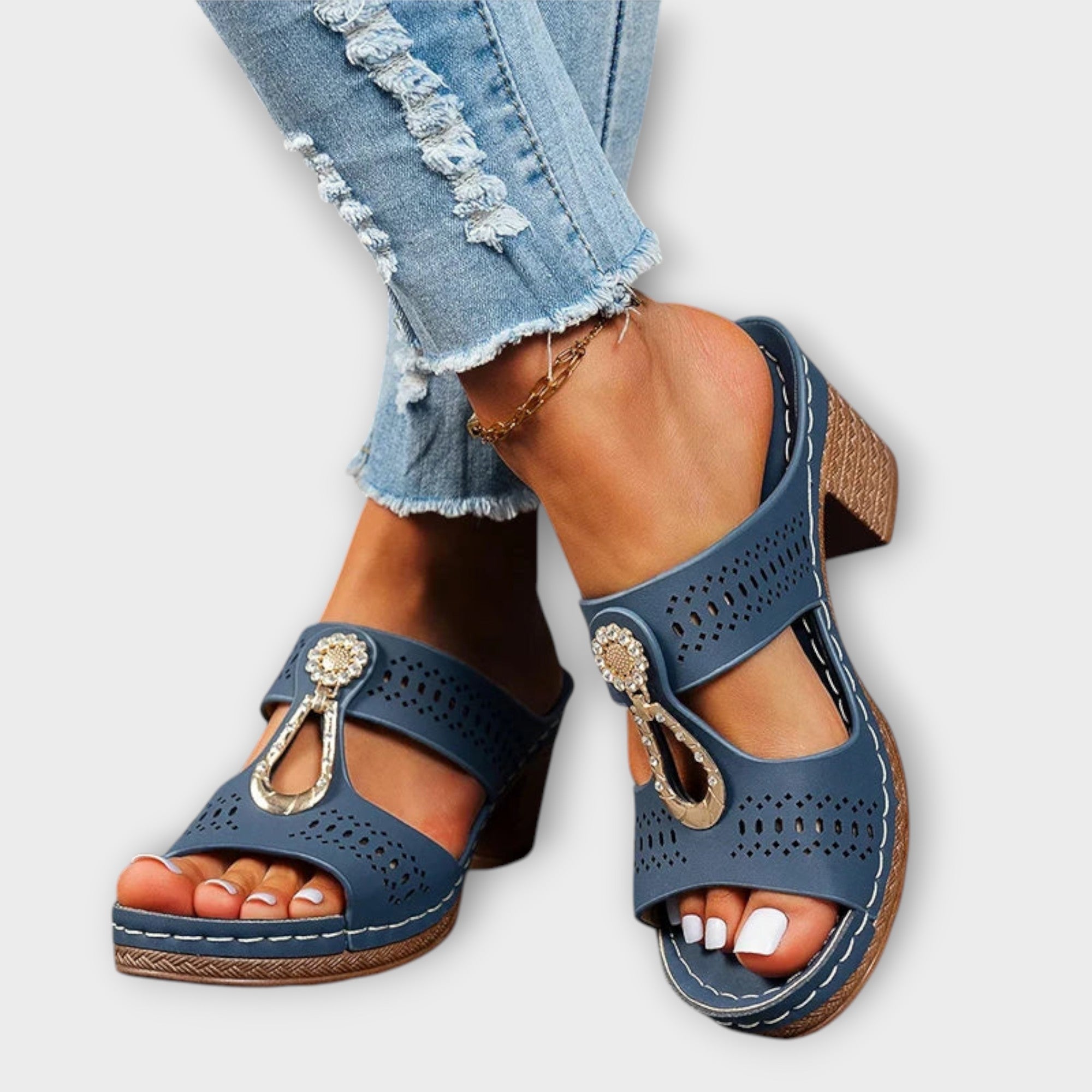 Gudrun - Stilige Sorte Sandaler