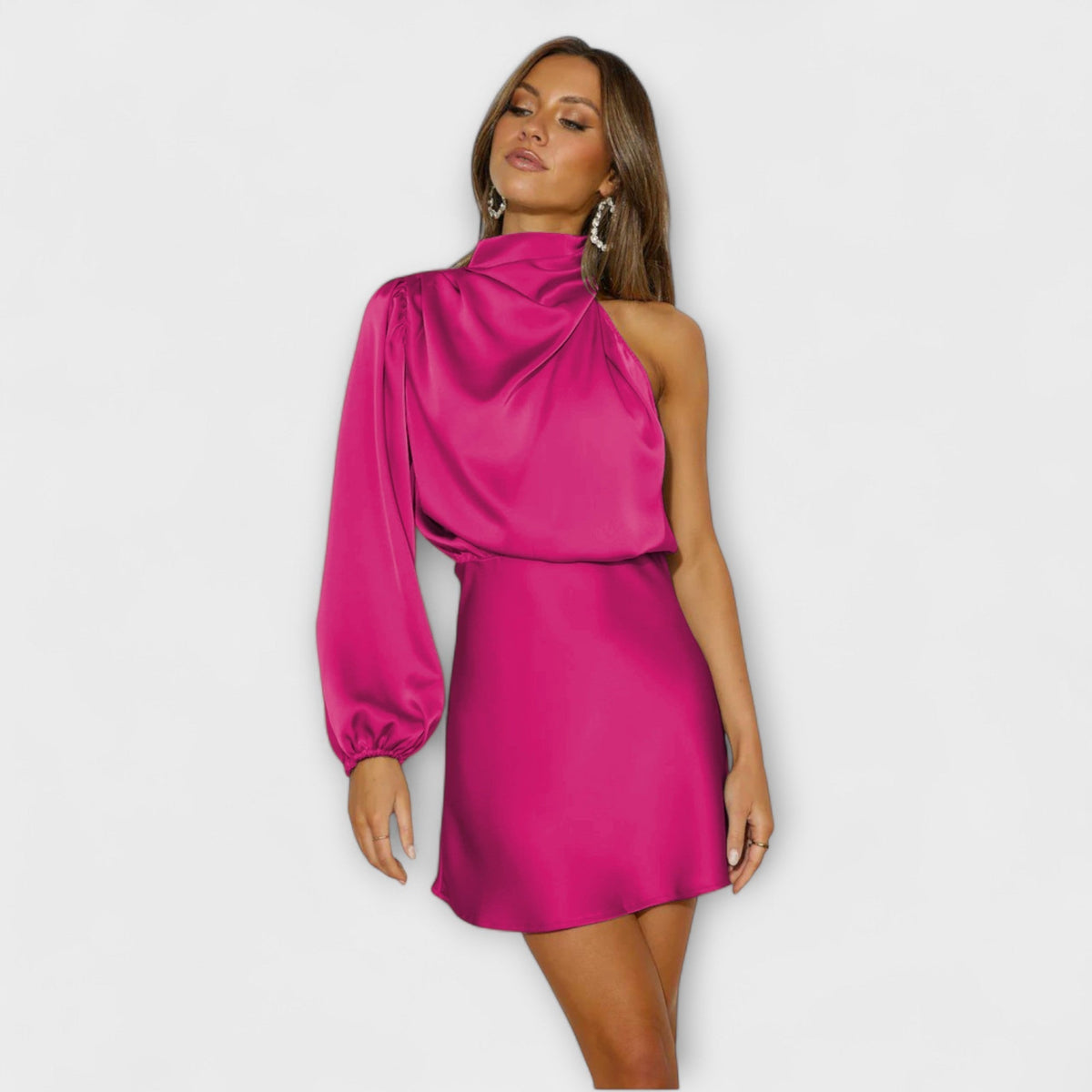 Oddny - Rosa Kort kjole med Drapering