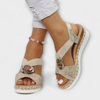 Ingrid - Beige komfortsandaler