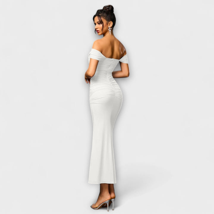 Helene - Brun Bar Shoulder Tettsittende Kjole