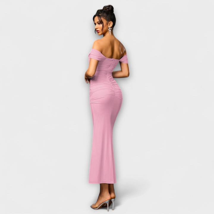 Helene - Brun Bar Shoulder Tettsittende Kjole