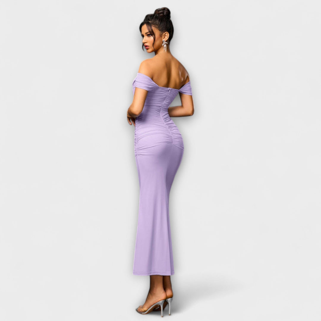 Helene - Brun Bar Shoulder Tettsittende Kjole