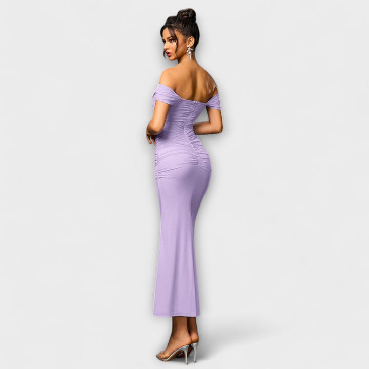 Helene - Brun Bar Shoulder Tettsittende Kjole