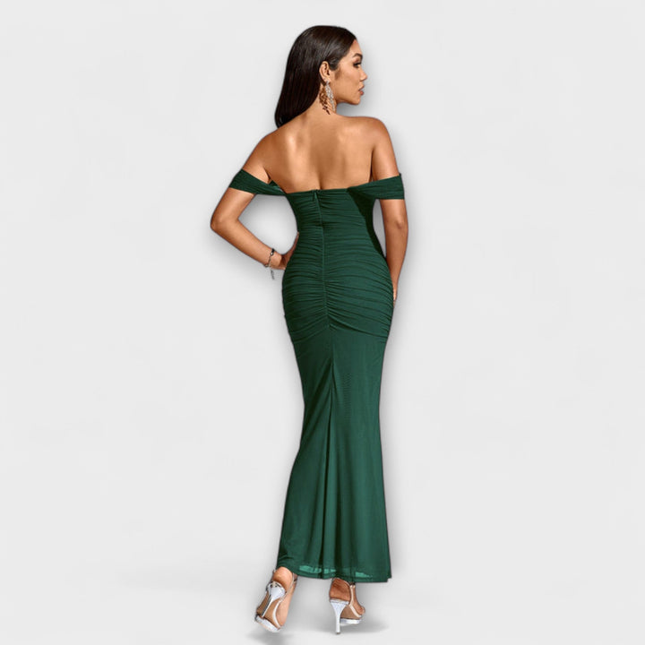 Helene - Brun Bar Shoulder Tettsittende Kjole
