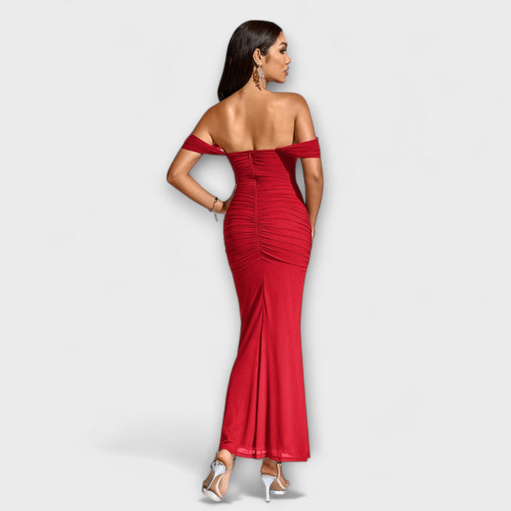 Helene - Brun Bar Shoulder Tettsittende Kjole