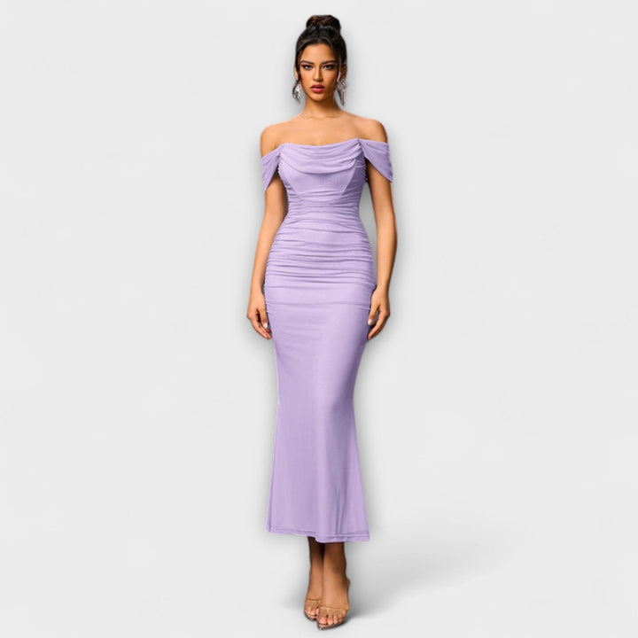 Helene - Brun Bar Shoulder Tettsittende Kjole