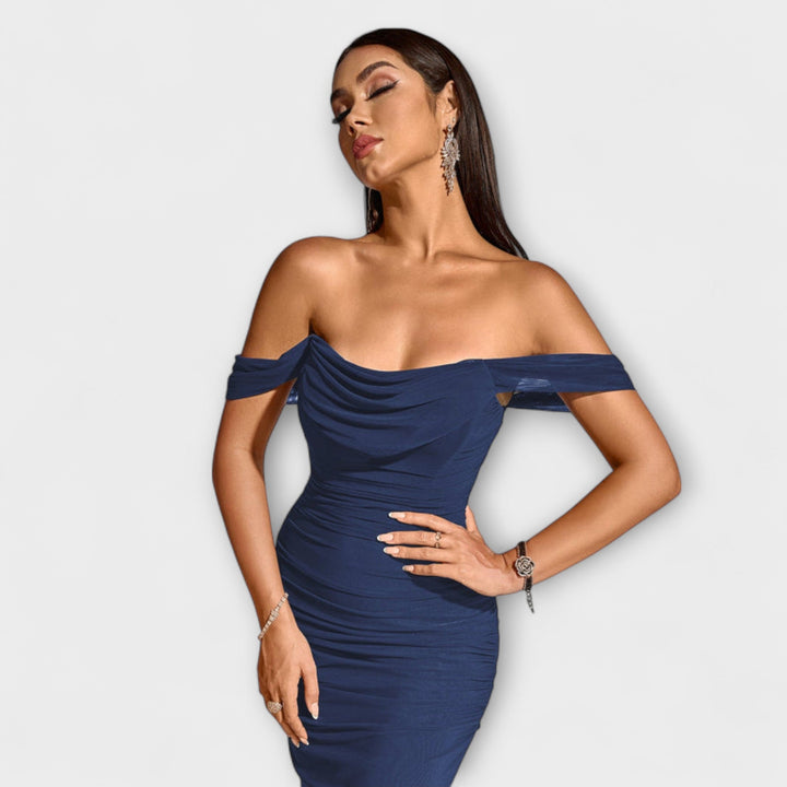 Helene - Brun Bar Shoulder Tettsittende Kjole