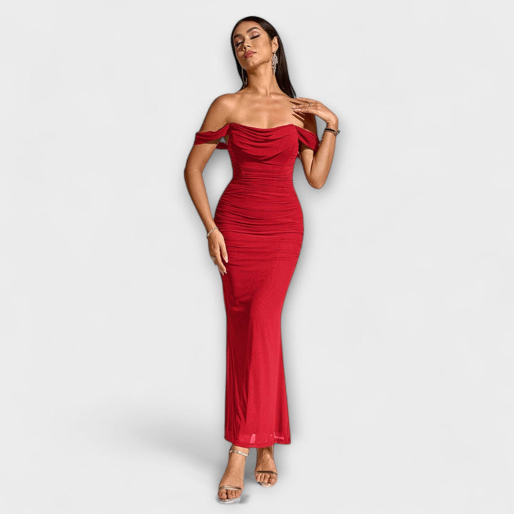 Helene - Brun Bar Shoulder Tettsittende Kjole