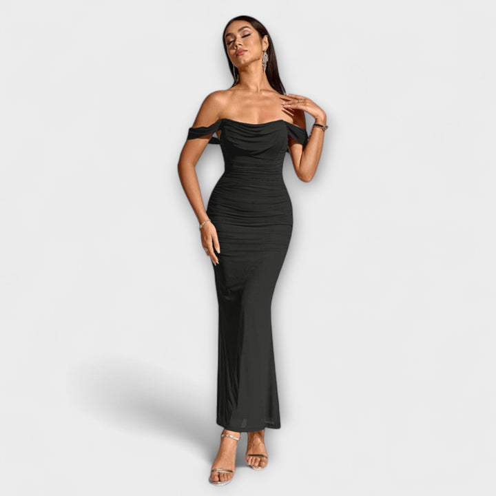 Helene - Brun Bar Shoulder Tettsittende Kjole