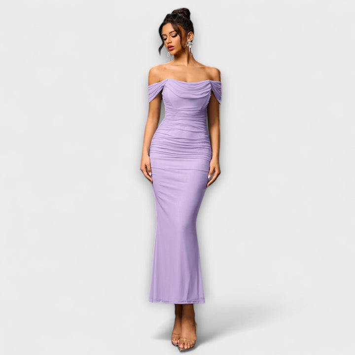 Helene - Brun Bar Shoulder Tettsittende Kjole