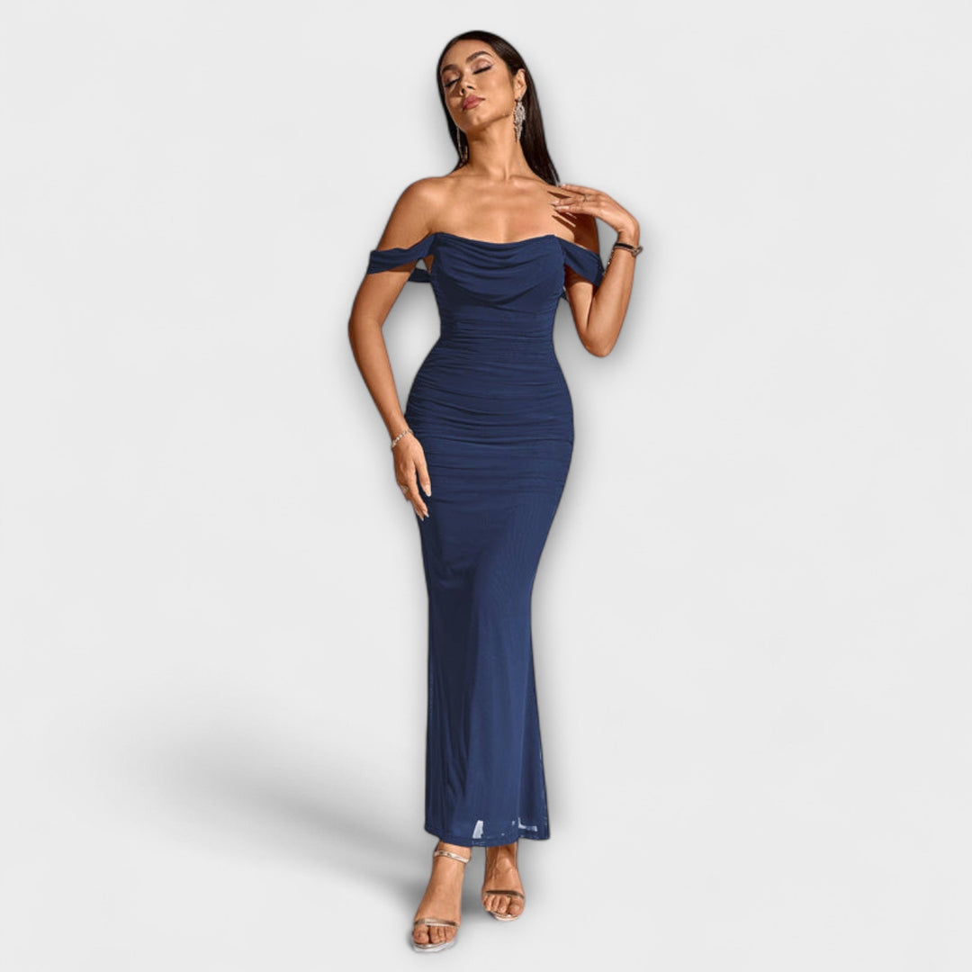 Helene - Brun Bar Shoulder Tettsittende Kjole