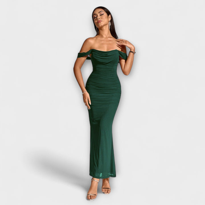 Helene - Brun Bar Shoulder Tettsittende Kjole
