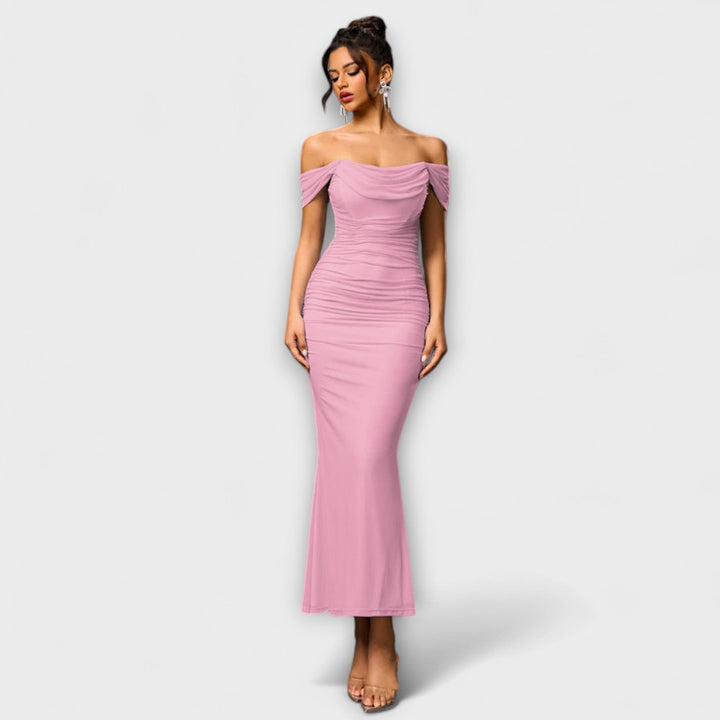 Helene - Brun Bar Shoulder Tettsittende Kjole