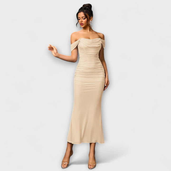 Helene - Brun Bar Shoulder Tettsittende Kjole