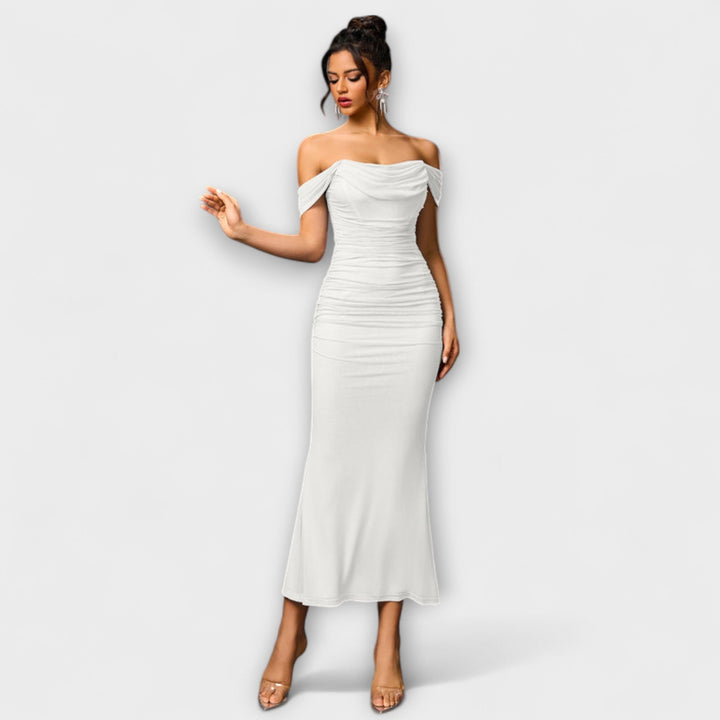 Helene - Brun Bar Shoulder Tettsittende Kjole