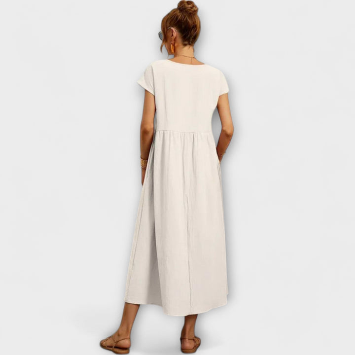 Sigrid - Olivenkgrønn lett sommerkjole