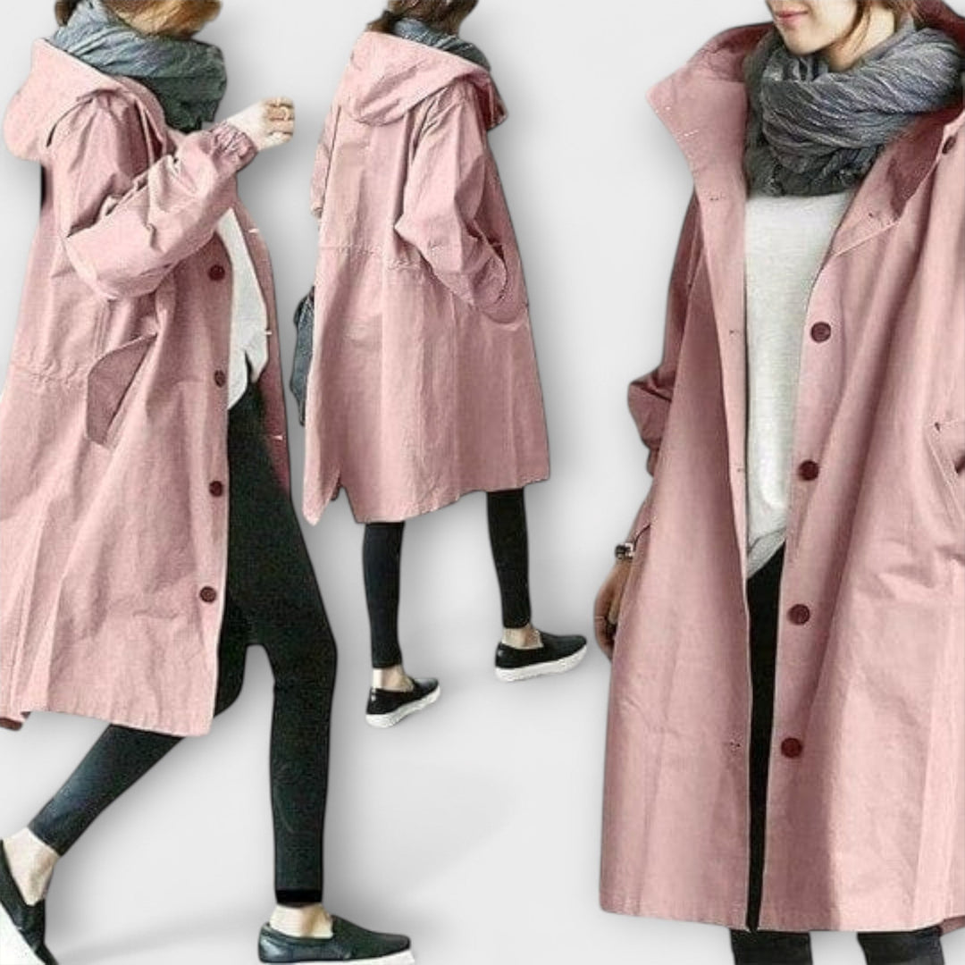 Astrid - Grå elegant trenchcoat