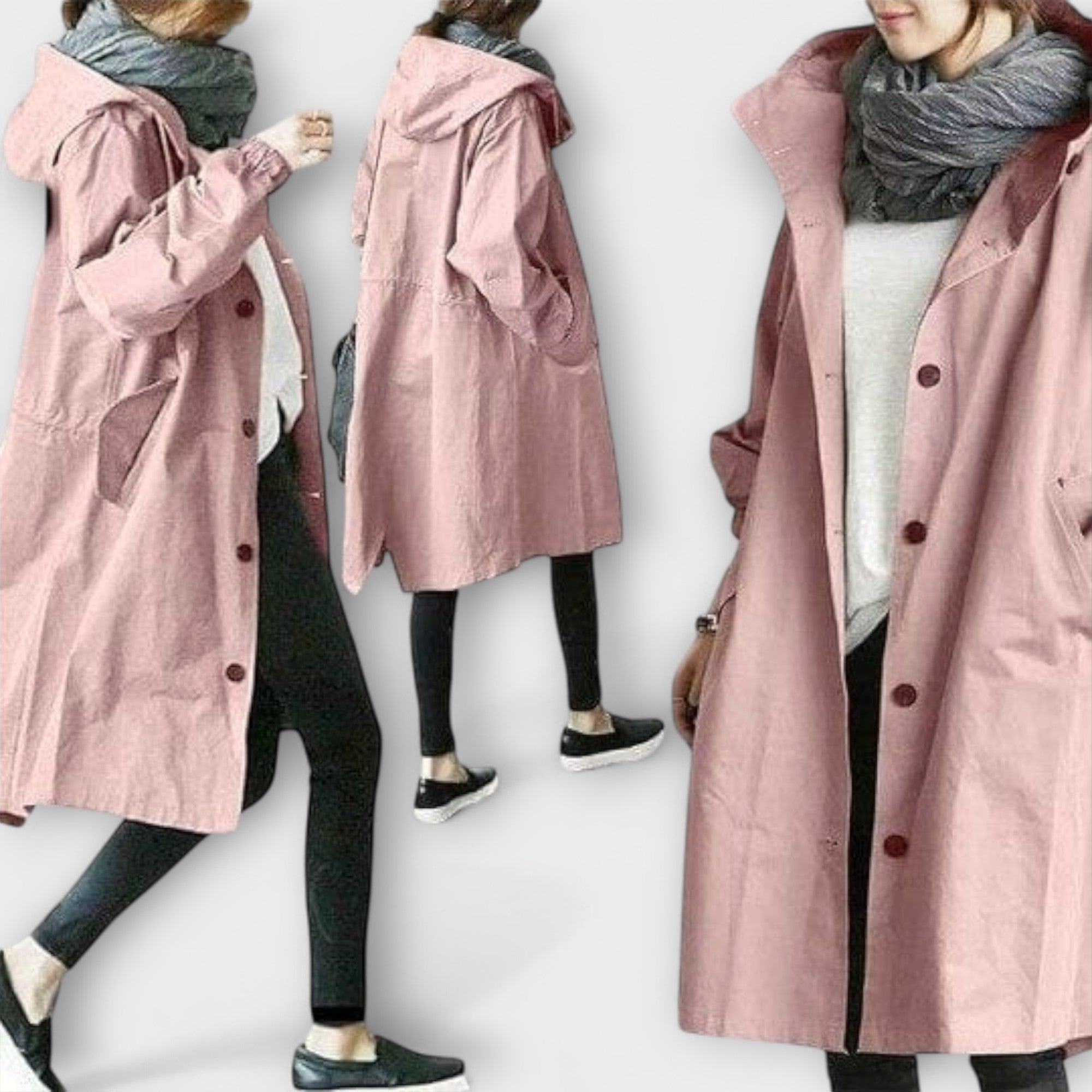 Astrid - Grå elegant trenchcoat
