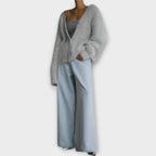 Guro - Beige elegant lodden cardigan