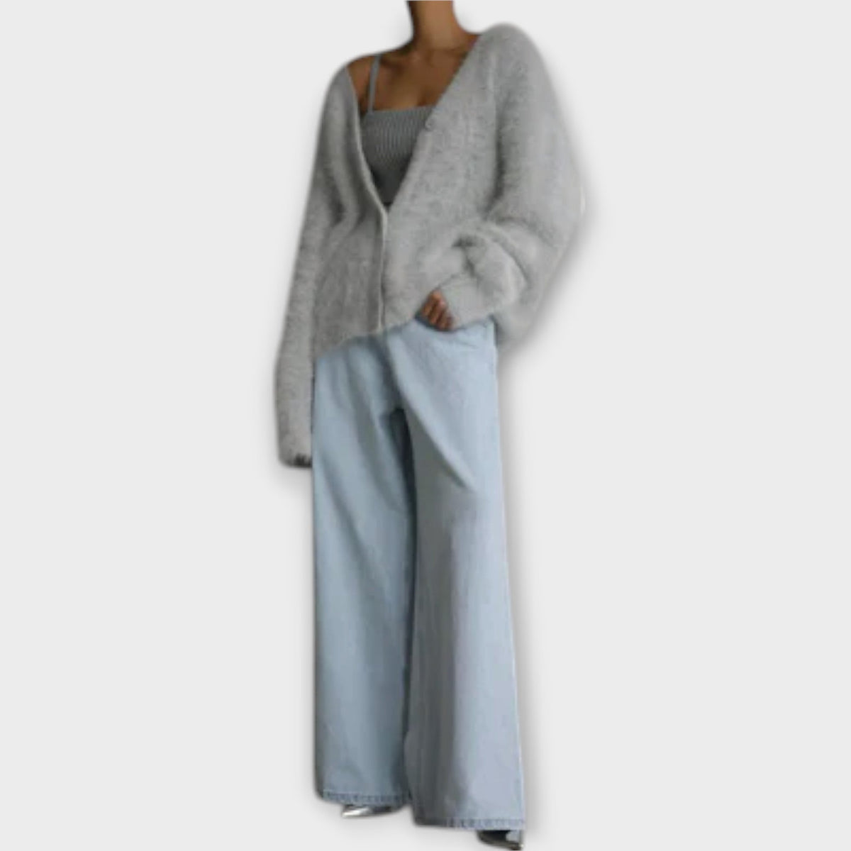 Guro - Beige elegant lodden cardigan