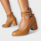 Nina - Røde Pumps med remmer