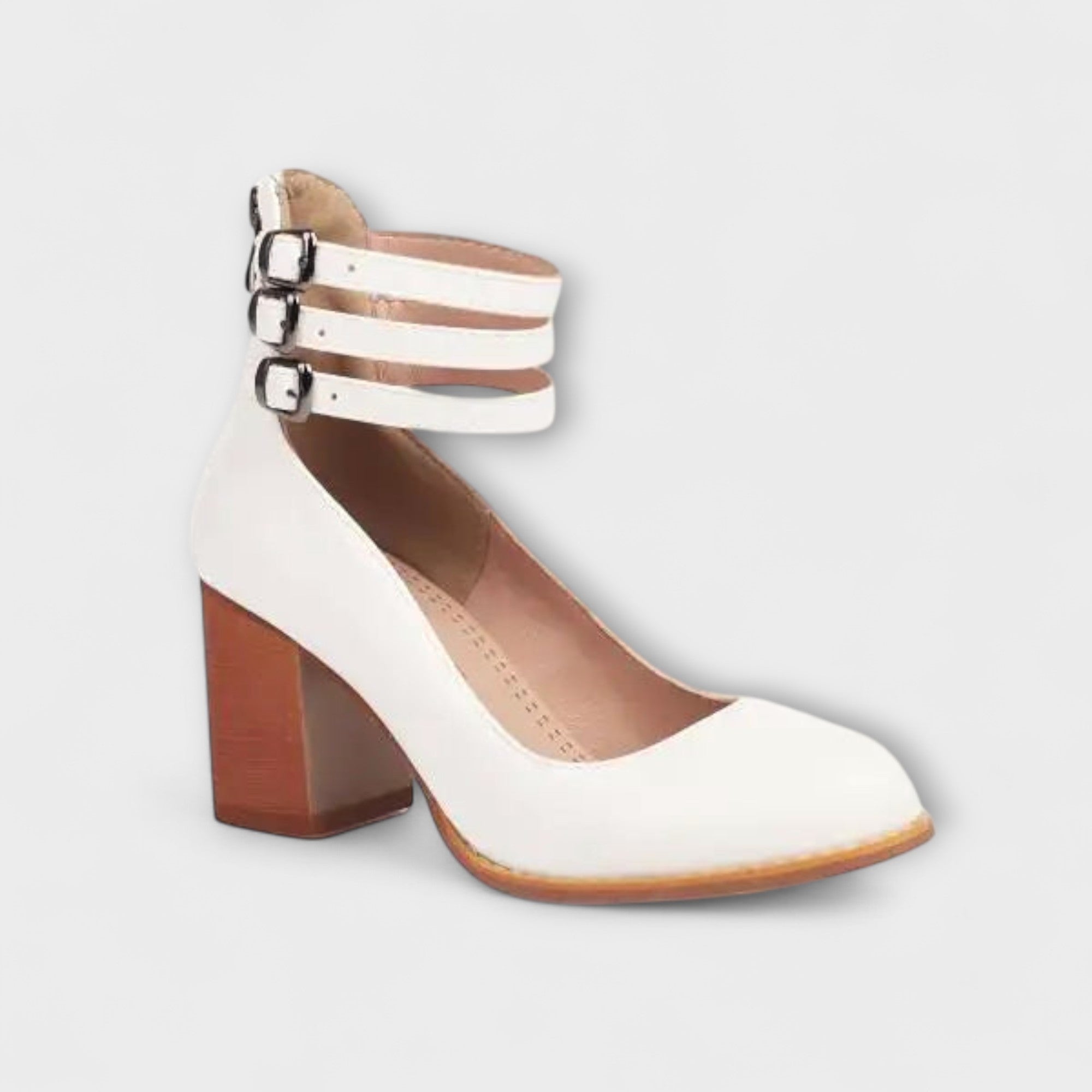 Nina - Røde Pumps med remmer