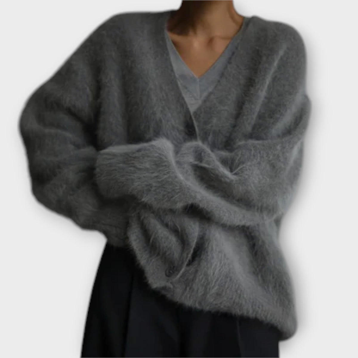 Guro - Beige elegant lodden cardigan