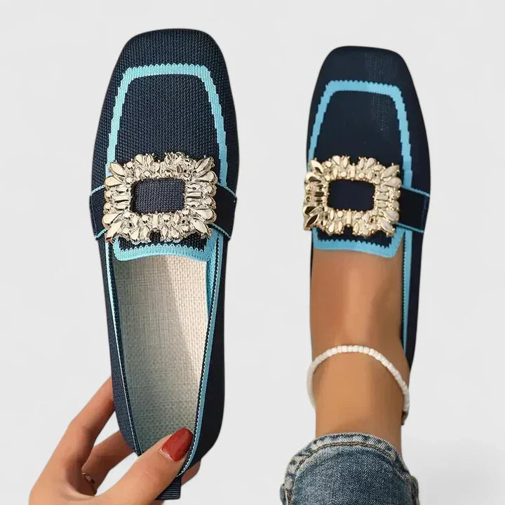 Målfrid - Espadrillo-tøffel med smykkespenne