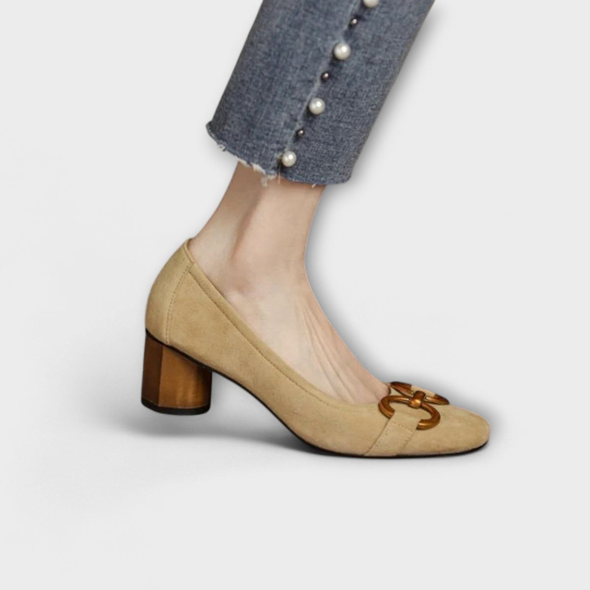 Silje - Pumps med gylden spenne