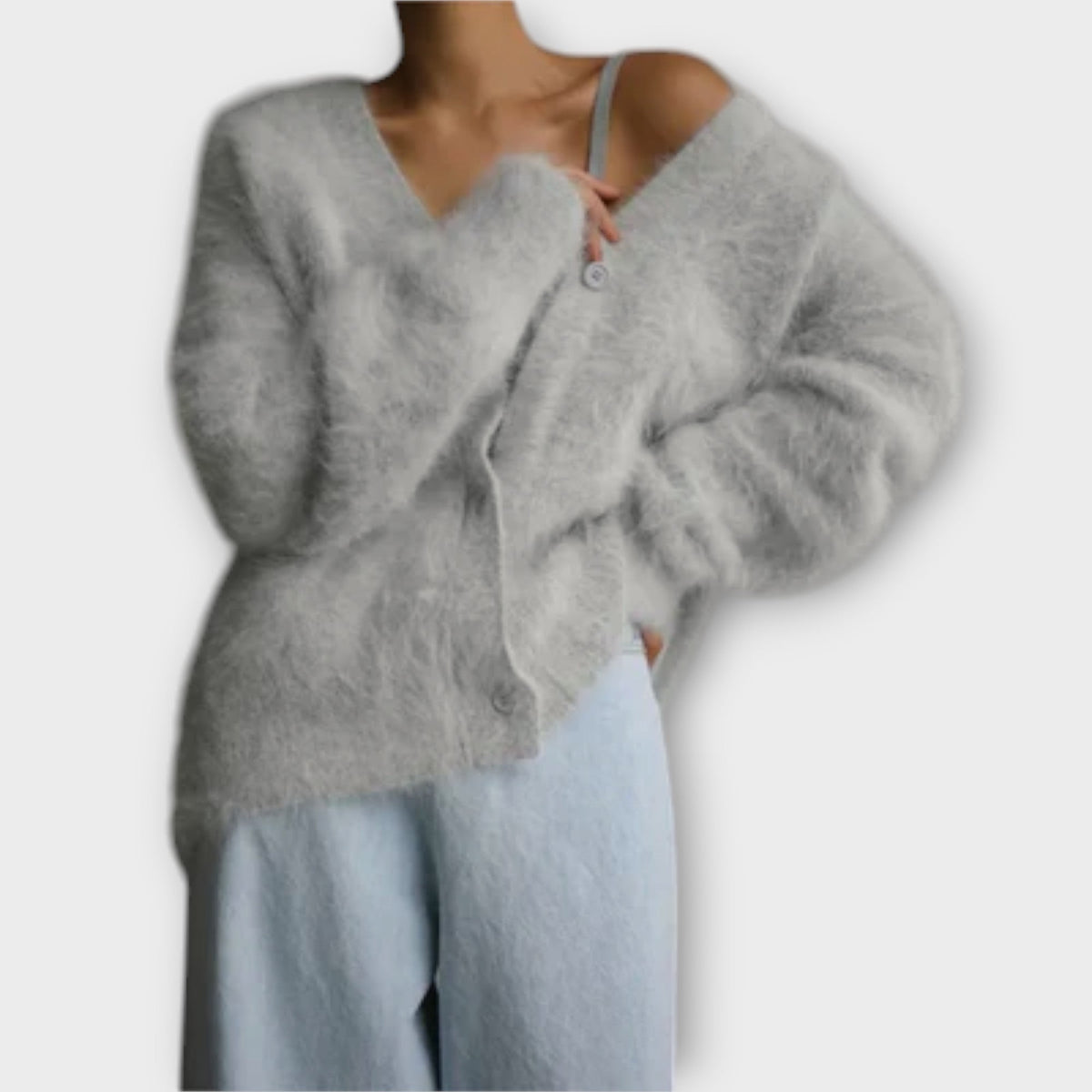 Guro - Beige elegant lodden cardigan