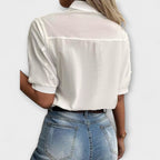 Julie - Hvit bluse med broderi