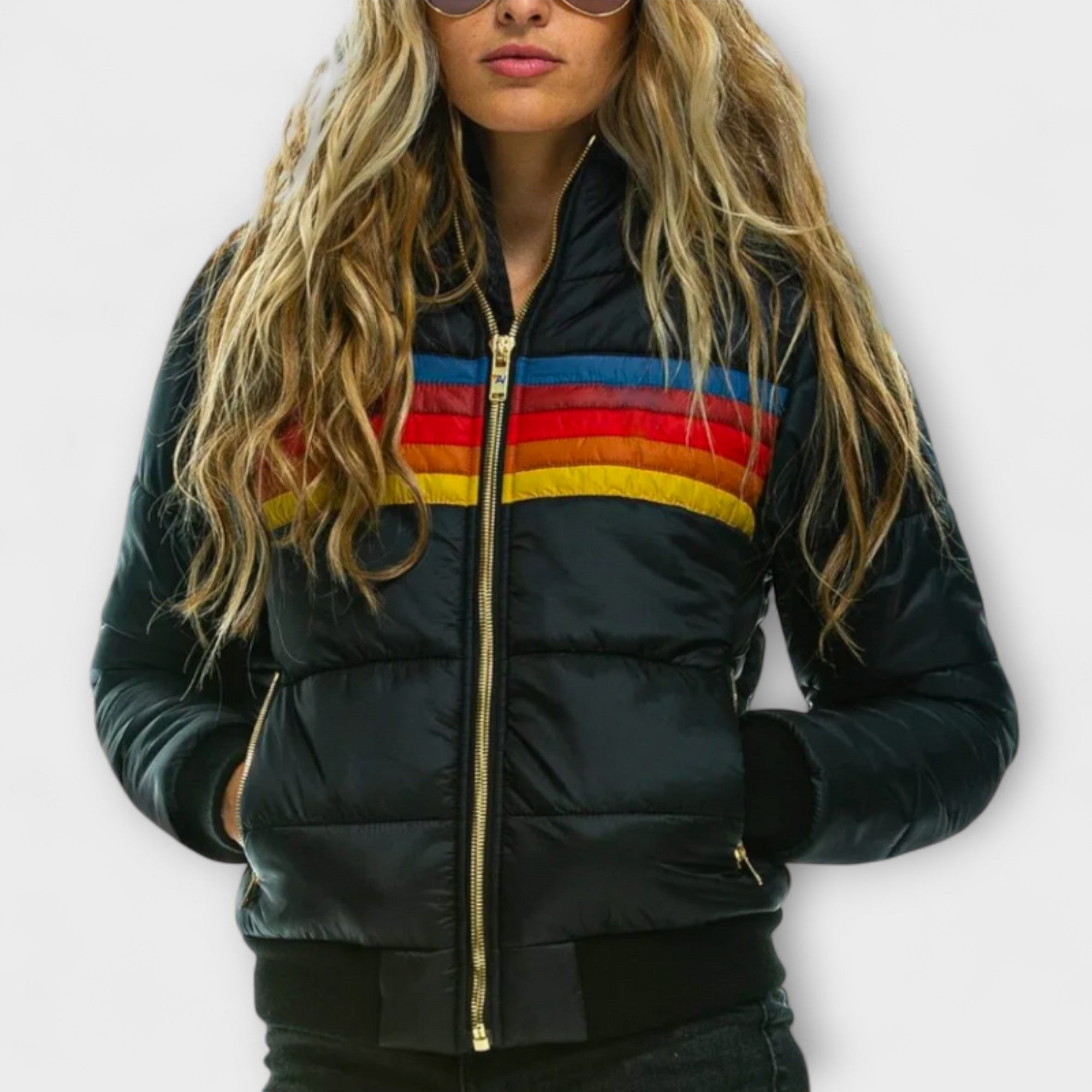 Marte - Fargerik Nostalgisk Parka med kunstpelshette