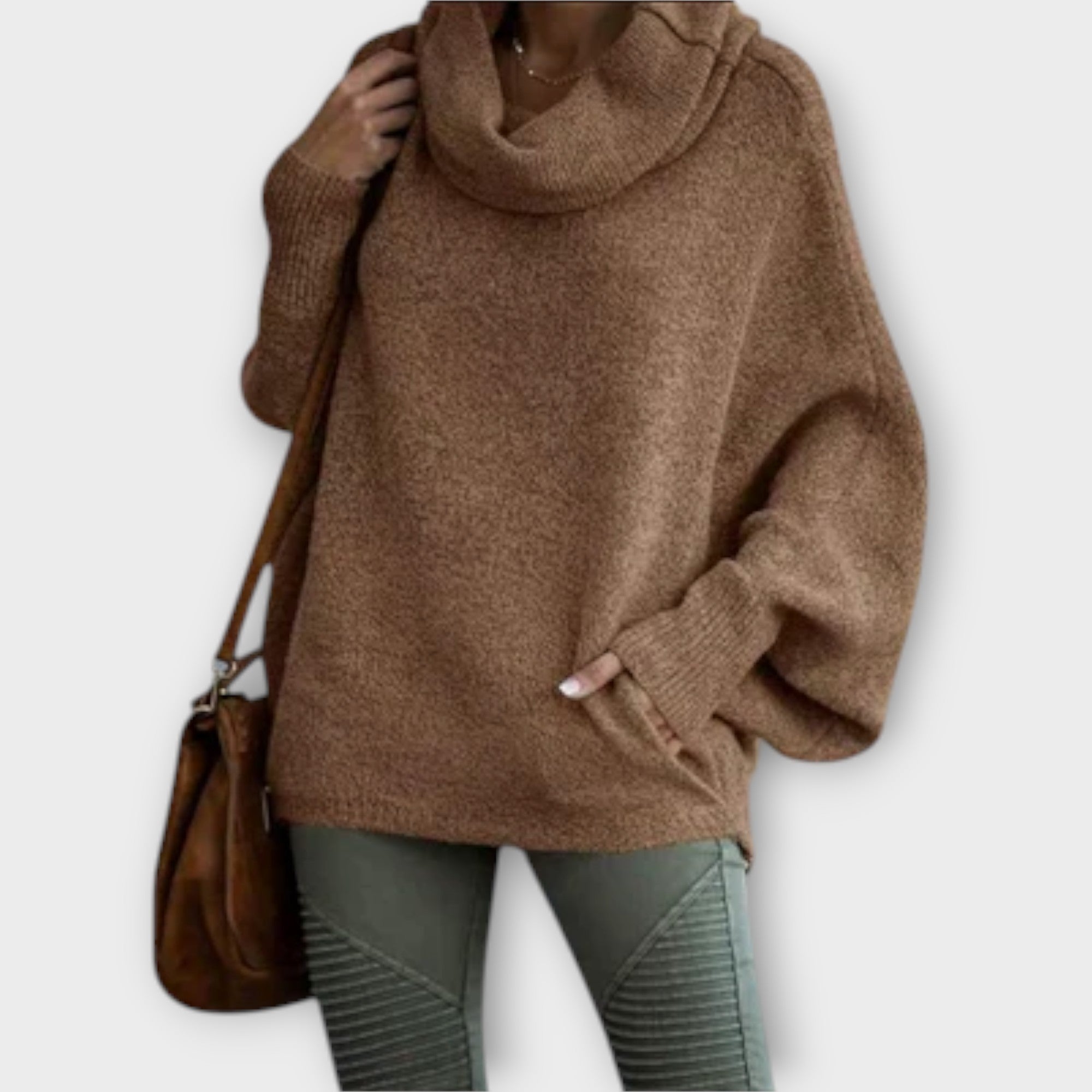 Ronja - Beige elegant rullekragegenser