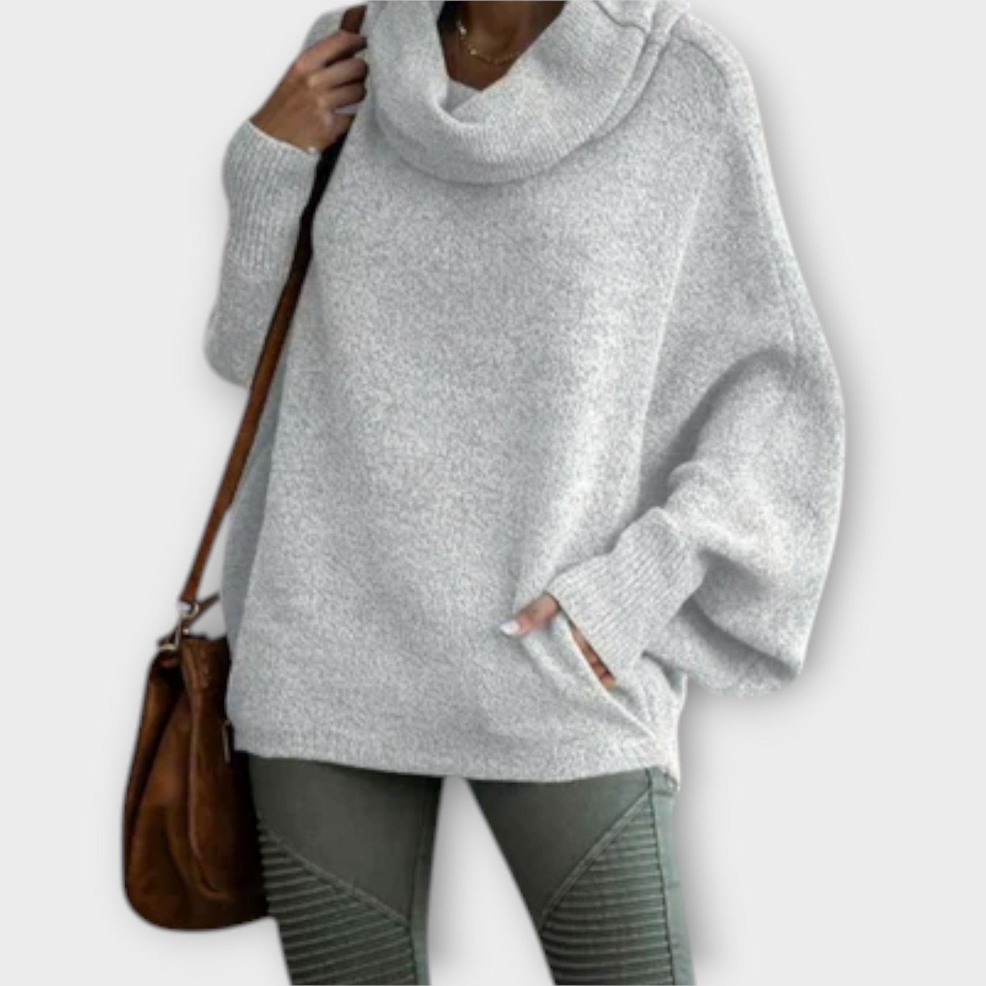 Ronja - Beige elegant rullekragegenser