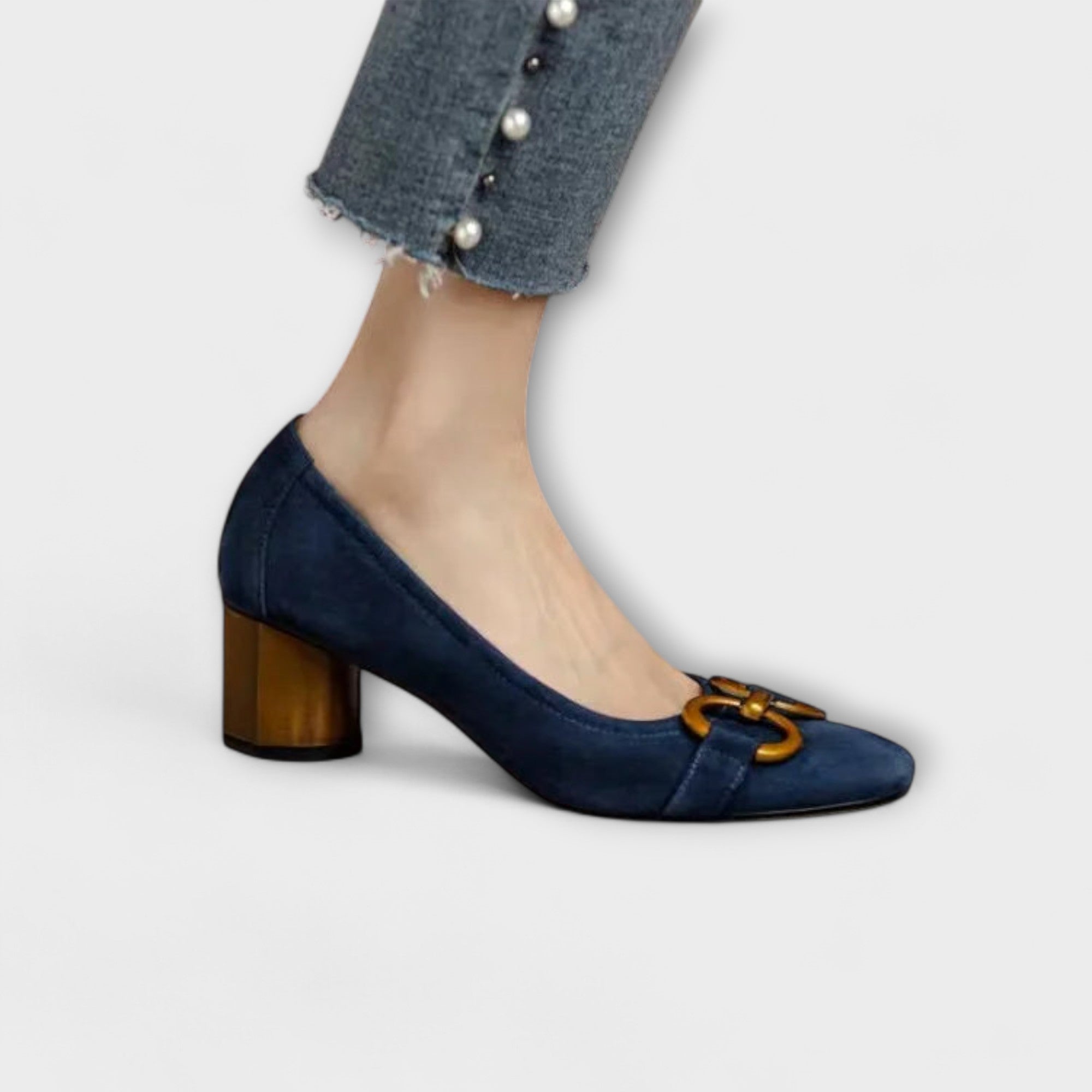 Silje - Pumps med gylden spenne