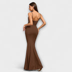 Tiril - Beige elegant volangkjole