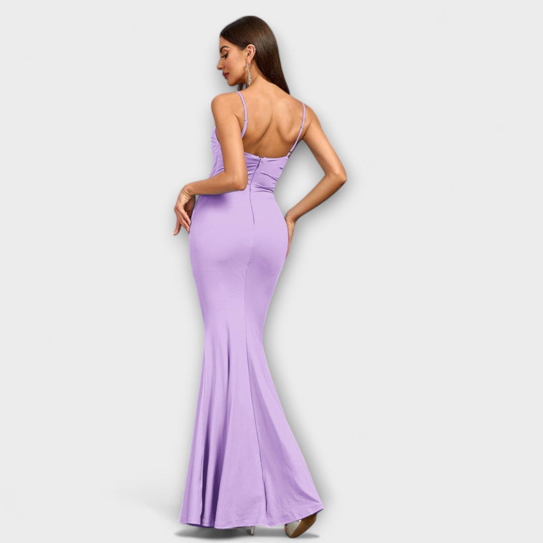 Tiril - Beige elegant volangkjole