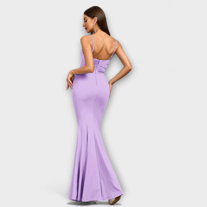 Tiril - Beige elegant volangkjole