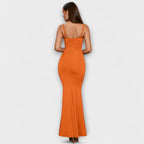 Tiril - Beige elegant volangkjole