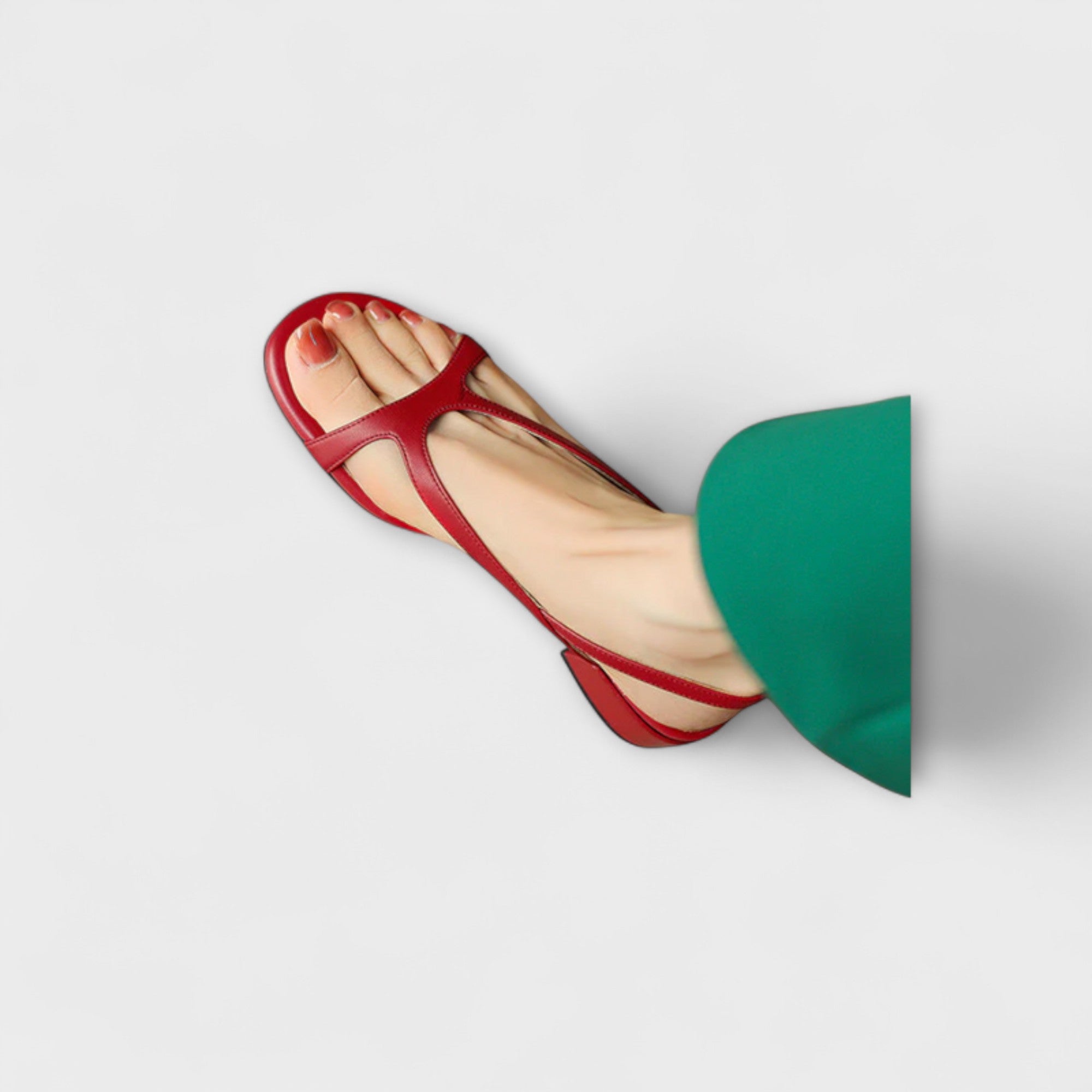 Hege - Elegante Røde Flate Sandaler