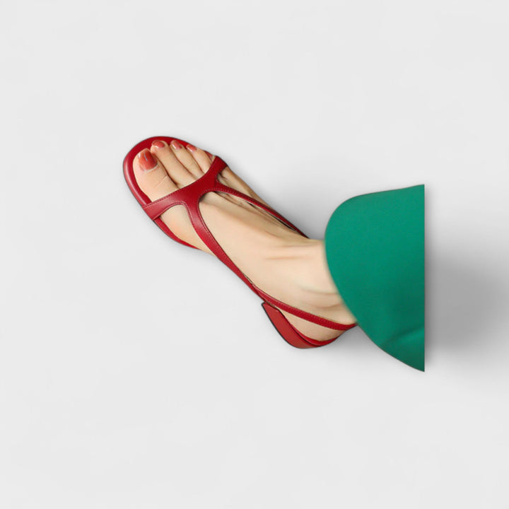 Hege - elegante røde flate sandaler