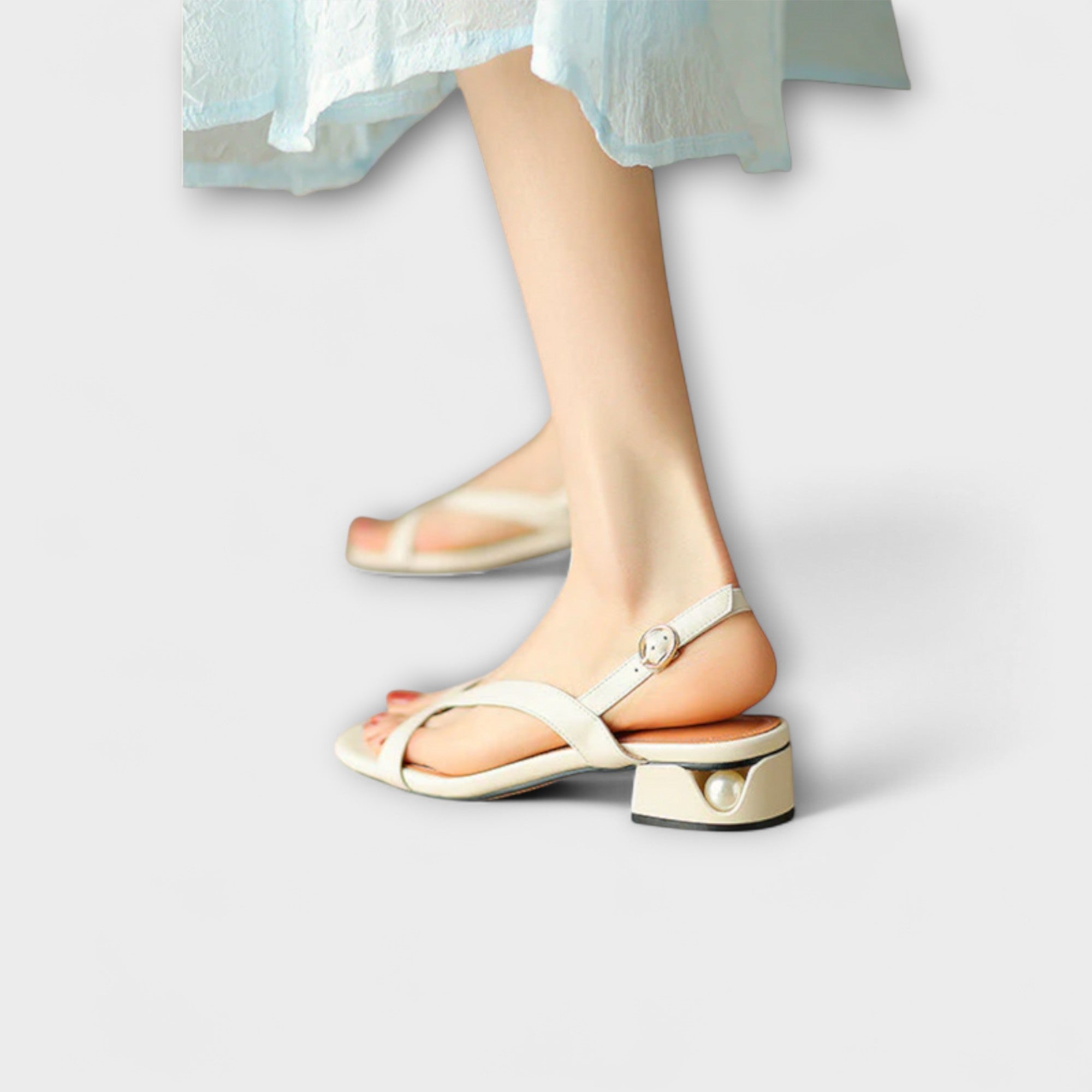 Hege - Elegante Røde Flate Sandaler