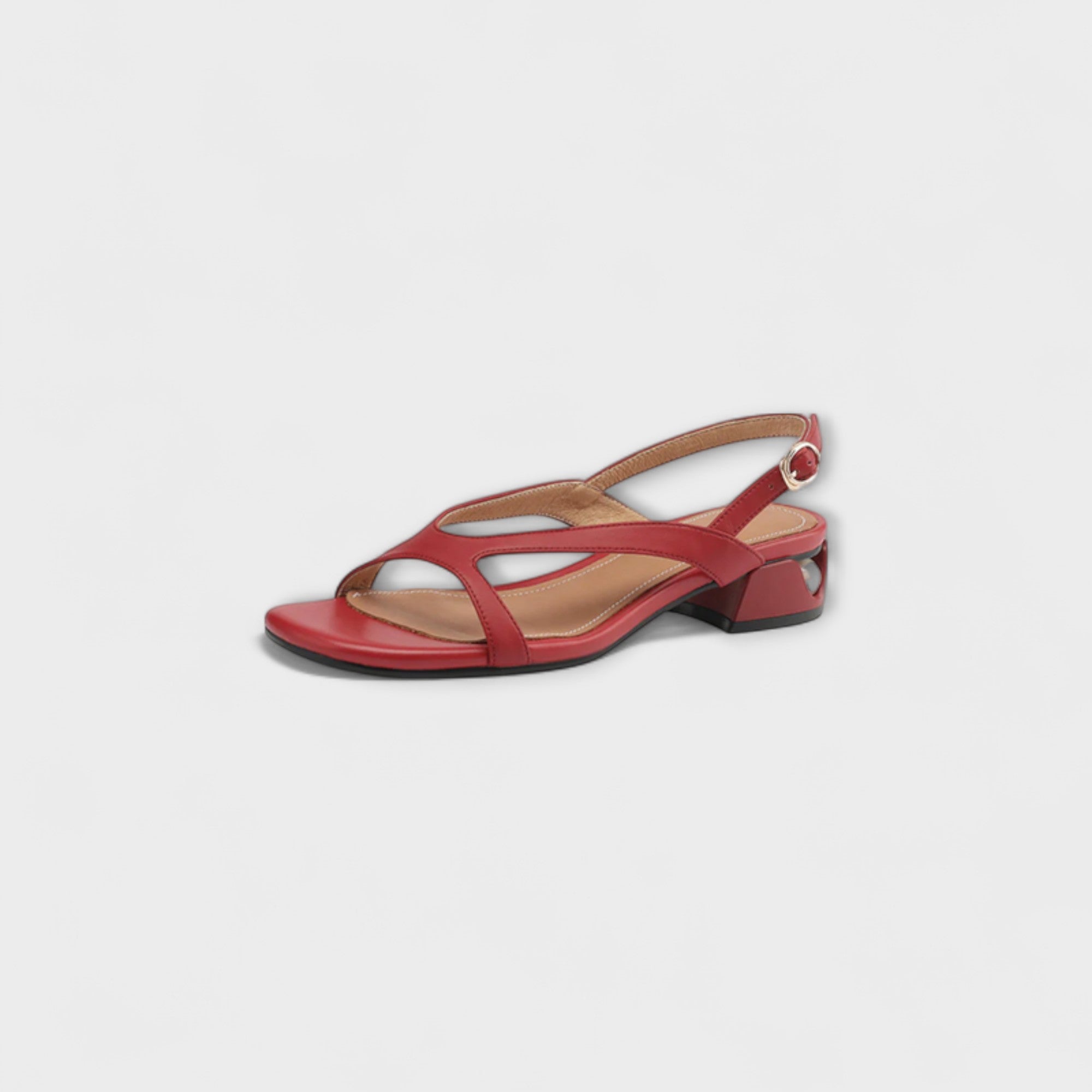Hege - Elegante Røde Flate Sandaler