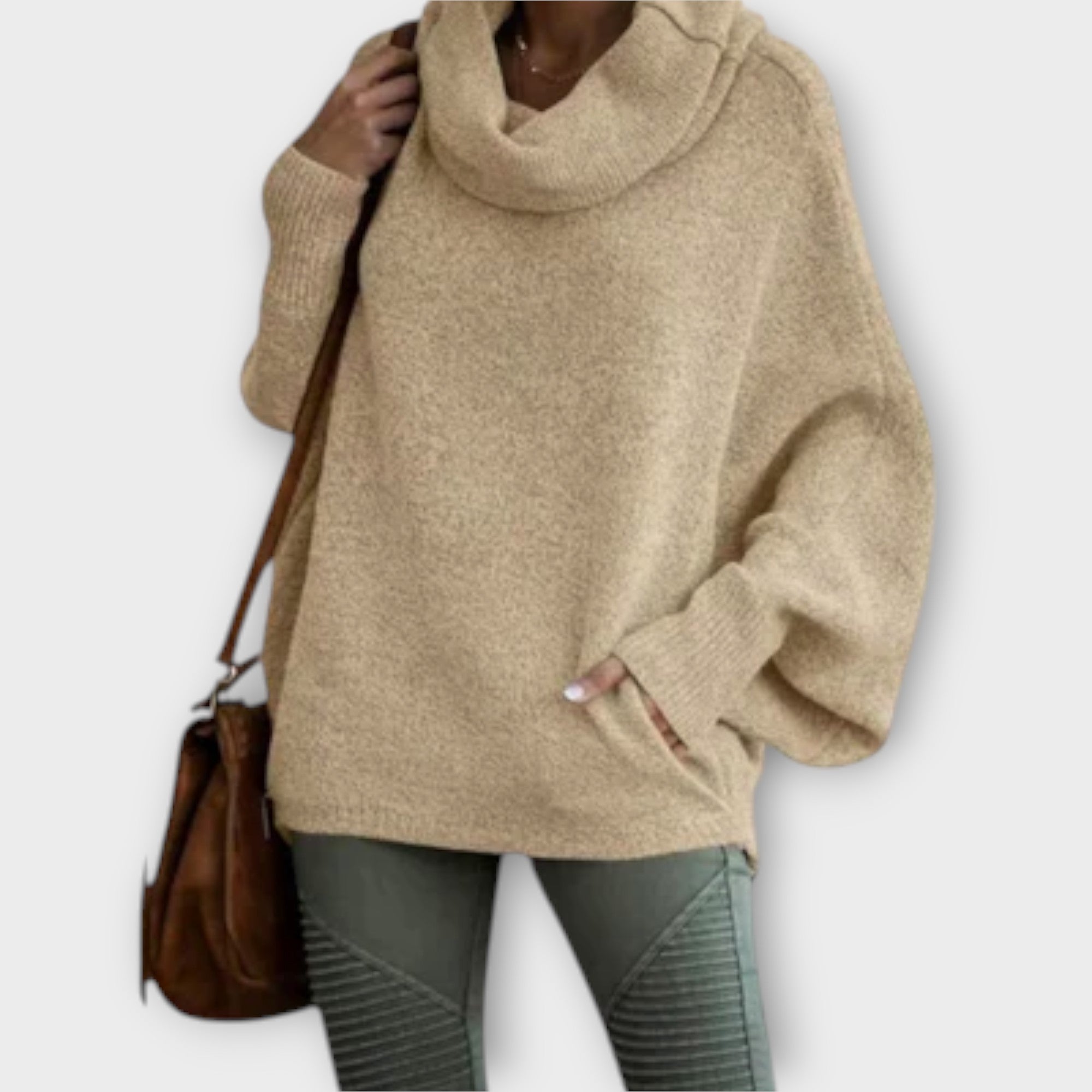 Ronja - Beige elegant rullekragegenser
