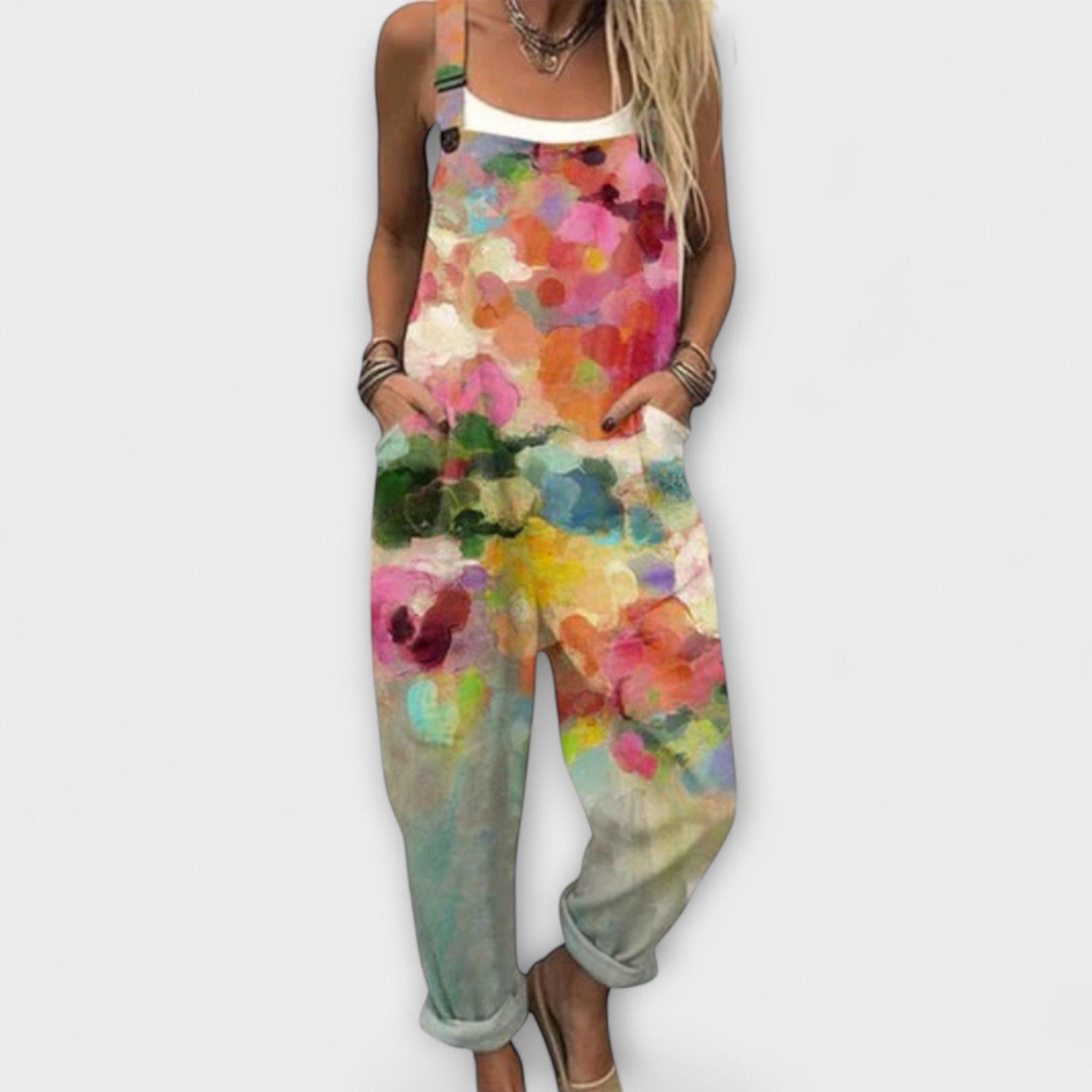 Vilde - Selebukse med akvarellblomster