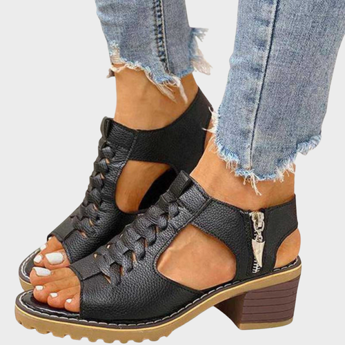 Bjørg - Elegante sandaler med åpen tå og blokkhæl