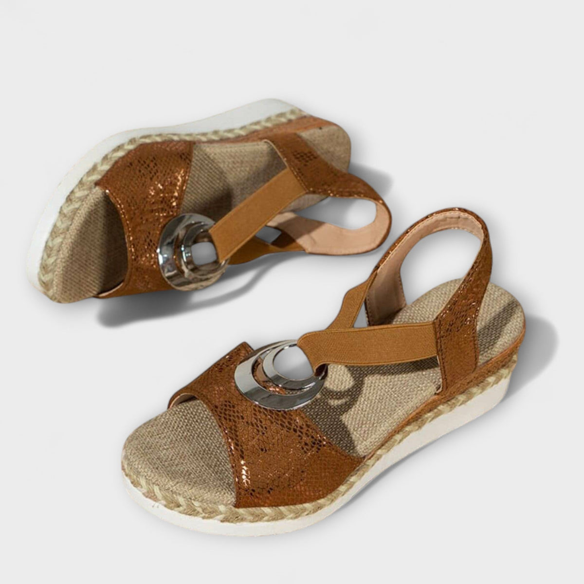 Ingrid - Beige komfortsandaler