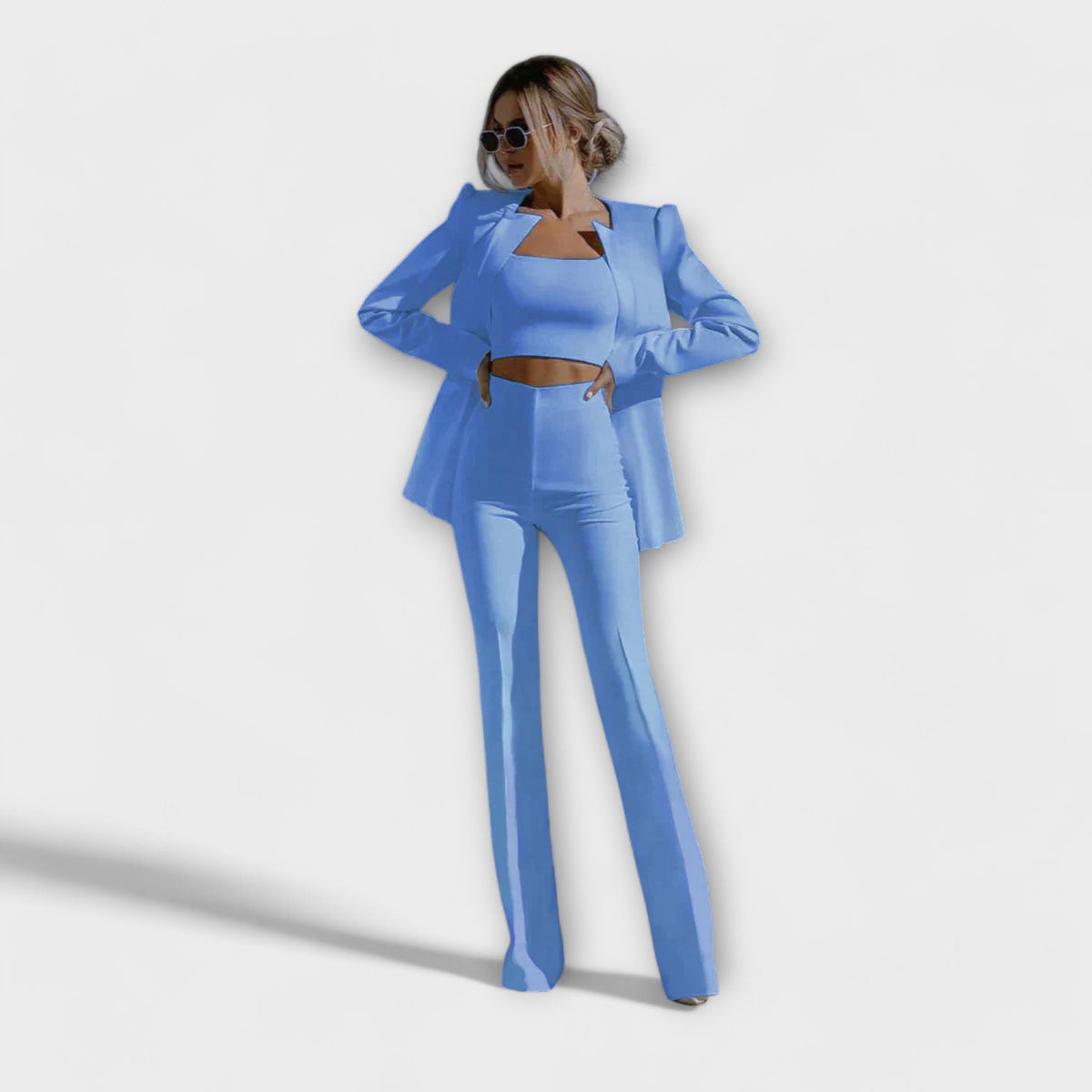 Halldis - Hvitt 3-delt sett med blazer